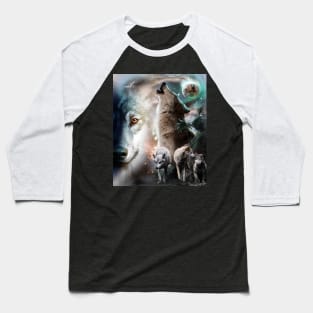 Space Wolves Wolf Howling At Moon Baseball T-Shirt